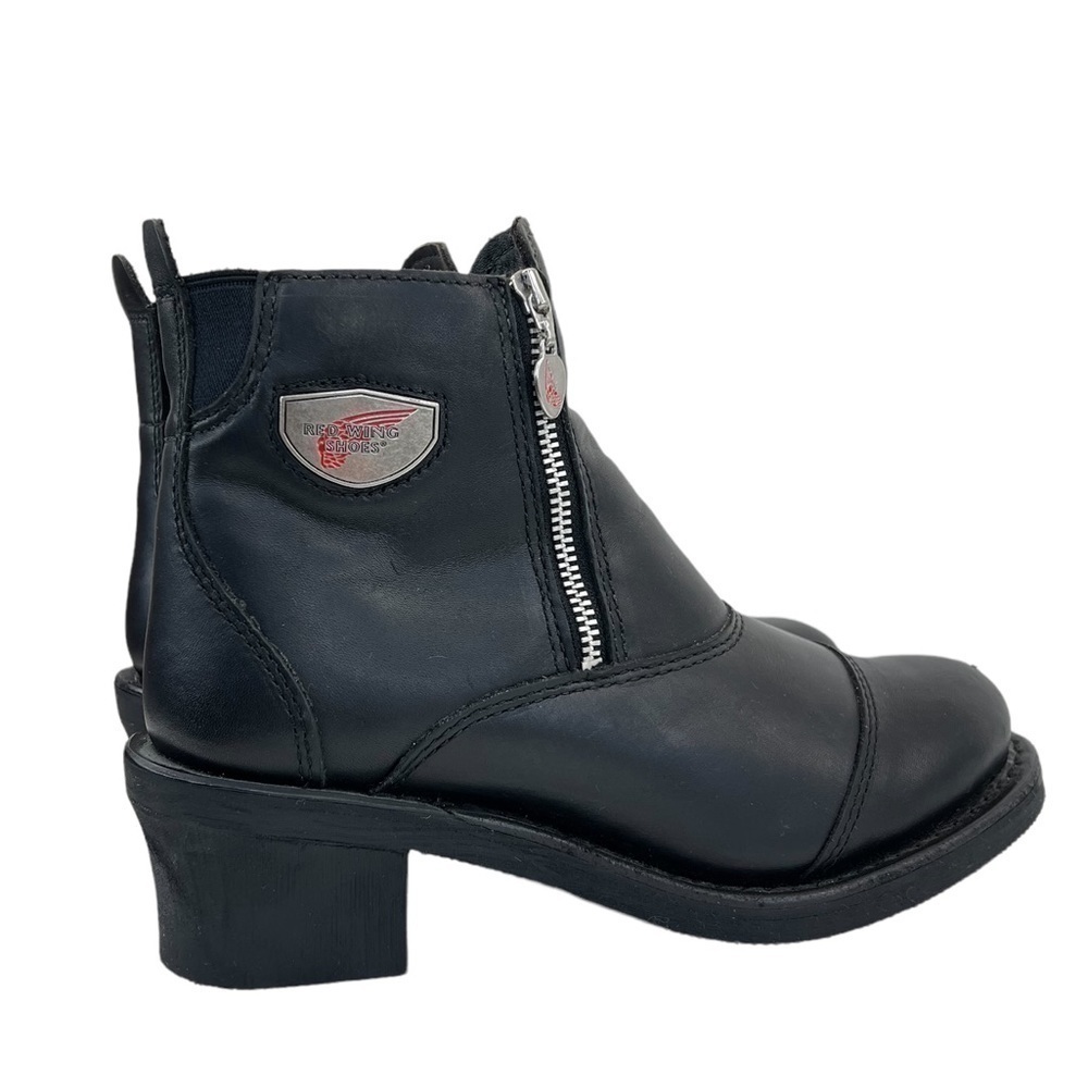 Red Wing Women’s Double Zip Black Leather Motorcycle Boots - Picture 7 of 16